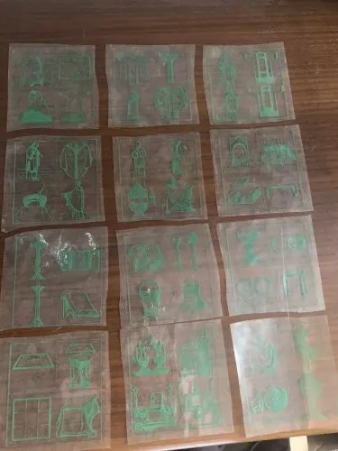 Vues sur papier E Mazo 12 vues objets liturgiques lanterne magique 1910's