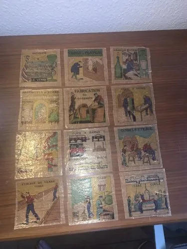 Vues sur papier E Mazo 12 vues pour lanterne magique 1910's l'industrie du verre