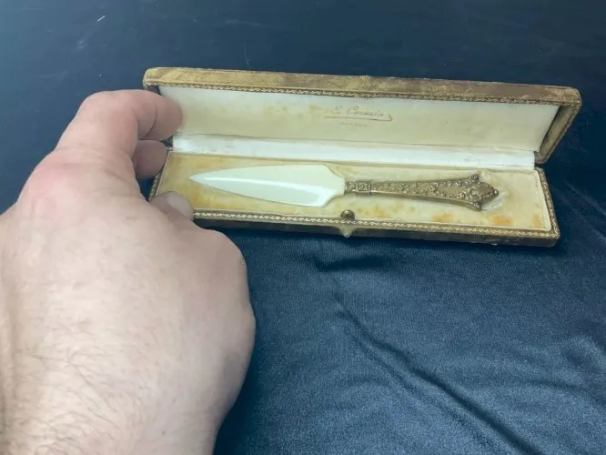 yd coupe papier Argent vermeil fourrée d style art nouveau