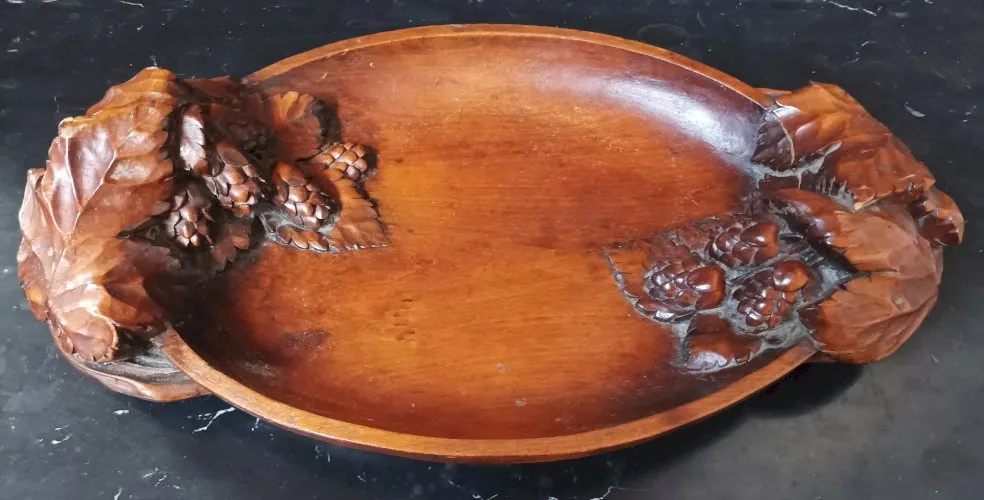 Yves Le Meur grande coupe en bois sculpté